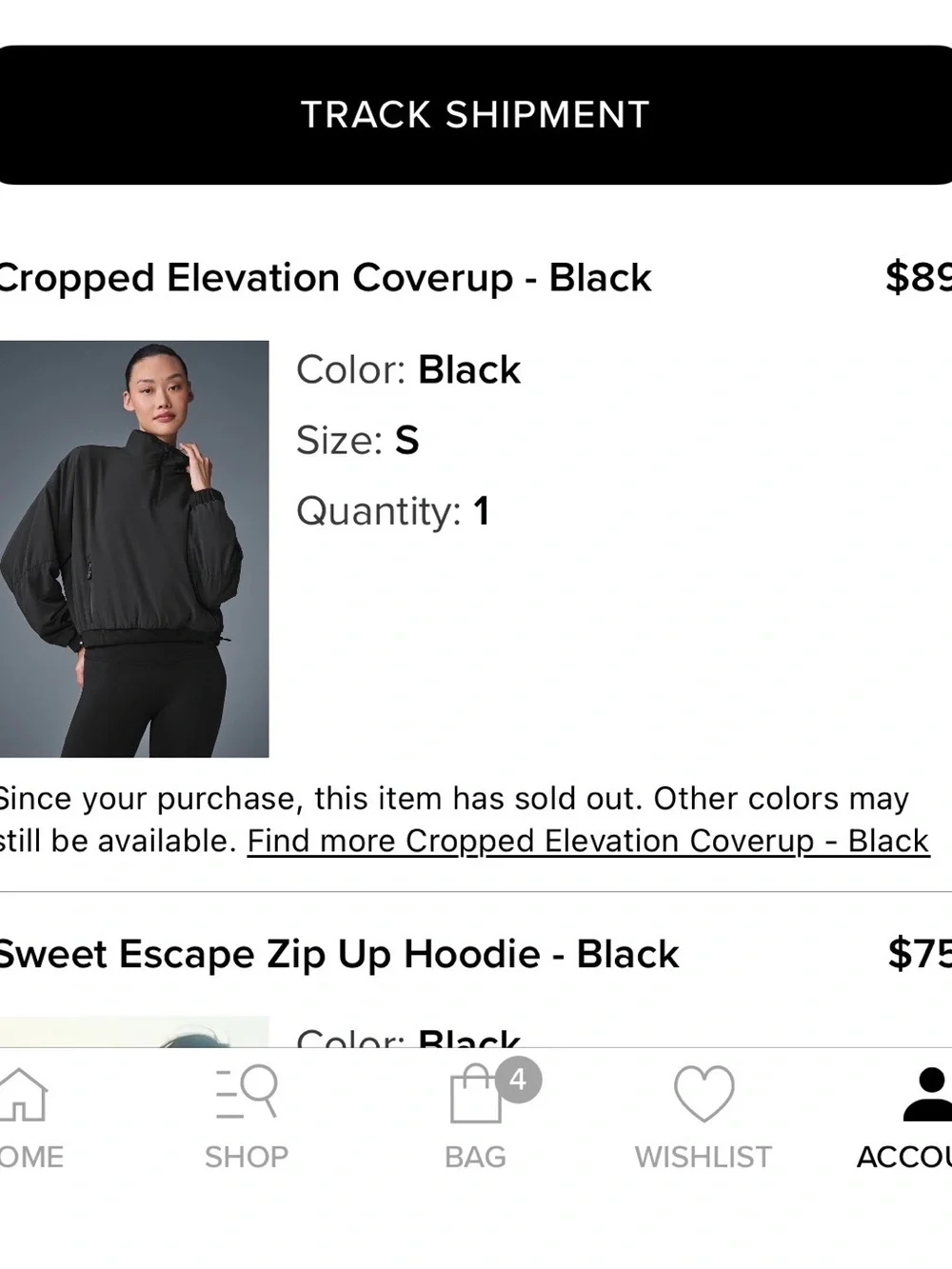 ALO Yoga Black Half-Zip Pullover